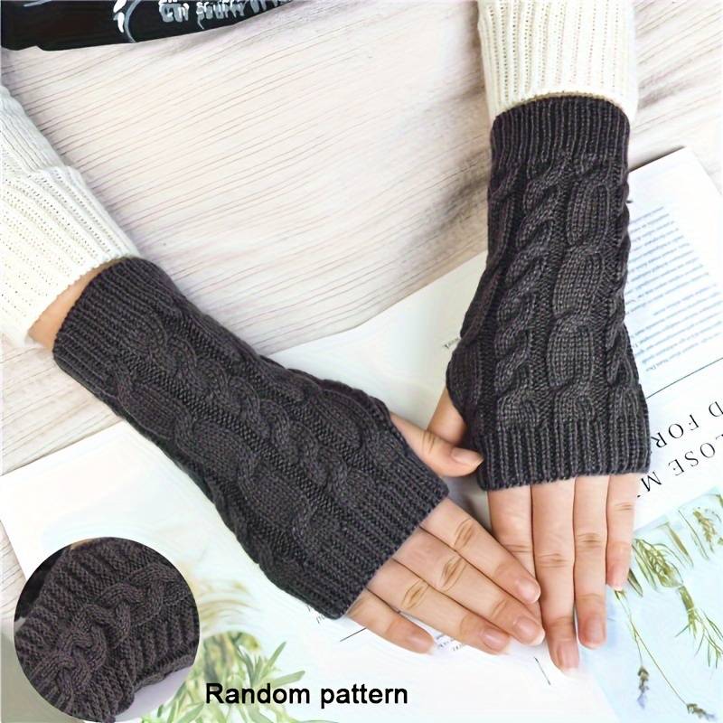 1 Pair Black Warm Gloves