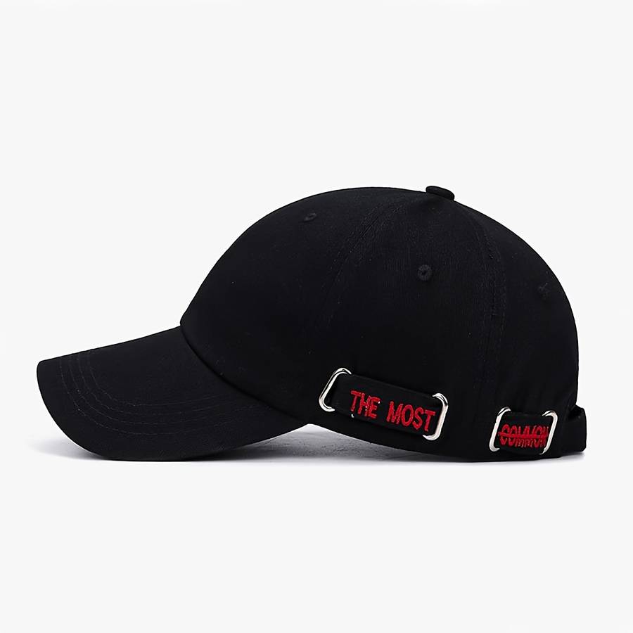 Unisex Fashion Embroidered Letter Solid Color Baseball Cap Lightweight Polyester Adjustab