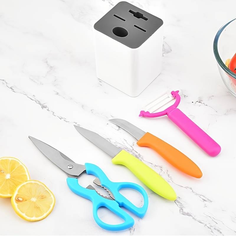 1pc Five-color Fruit Knife Multifunctional Peeler Simple Style Kitchen Gadget Gift Set with Storage