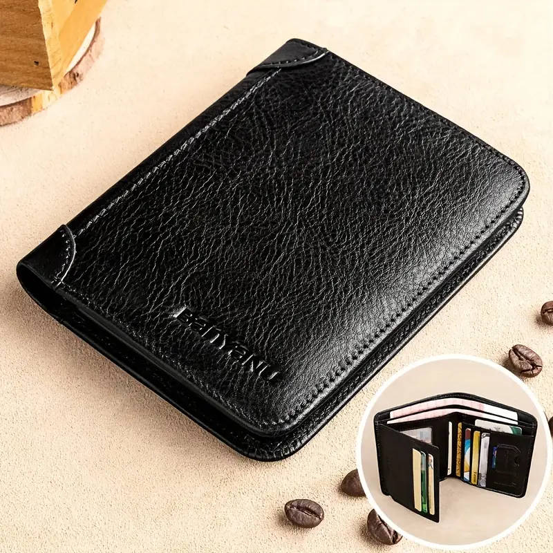 Men's Genuine Leather Wallet - Black