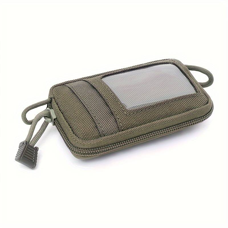1pc Sporty Oxford Mini Waist Pouch with Clear Window Multi-Functional Coin Purse Card Holder 1 P