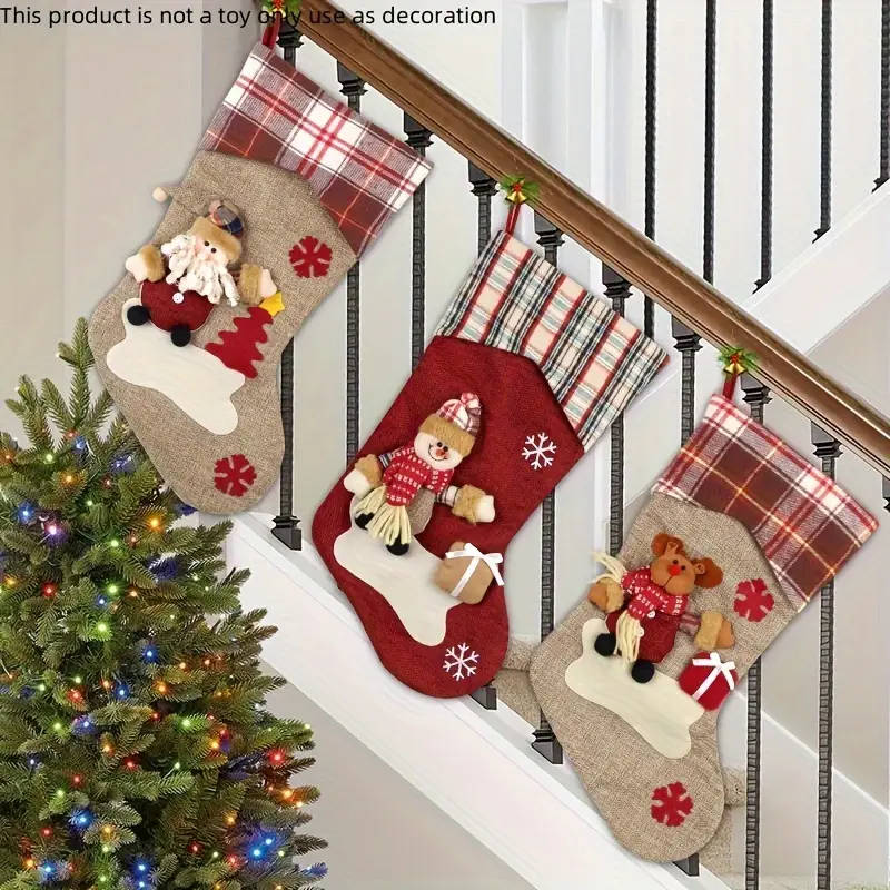 3-Piece Classic Christmas Stocking Set