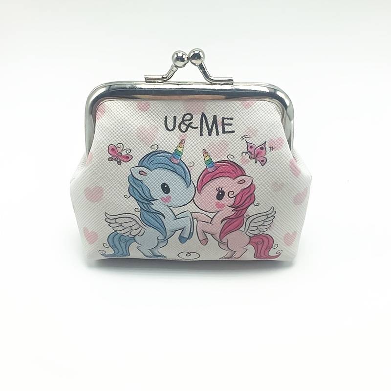 1pc New Cartoon Unicorns Mini Coin Purse Positioning Printing Casual Style