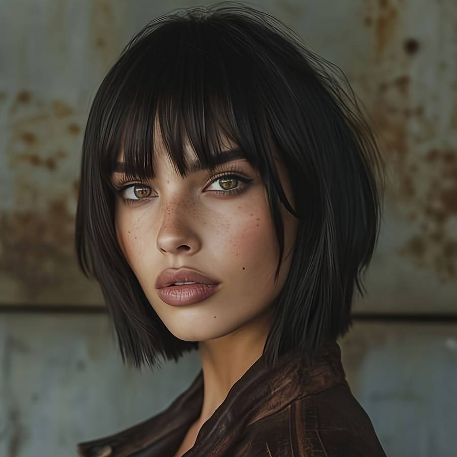 1Pc Dark Brown Fashion Design Wig