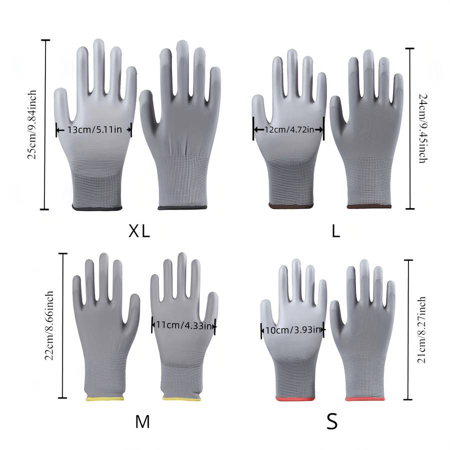 5 Pairs Size M Andpu Nylon Multi Purpose Work Gloves