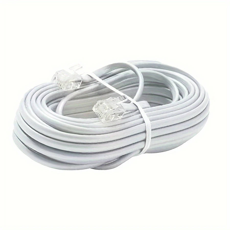1pc 6m RJ11 Telephone Internet Cable Multi-Line Operation PVC Material No Wireless Battery