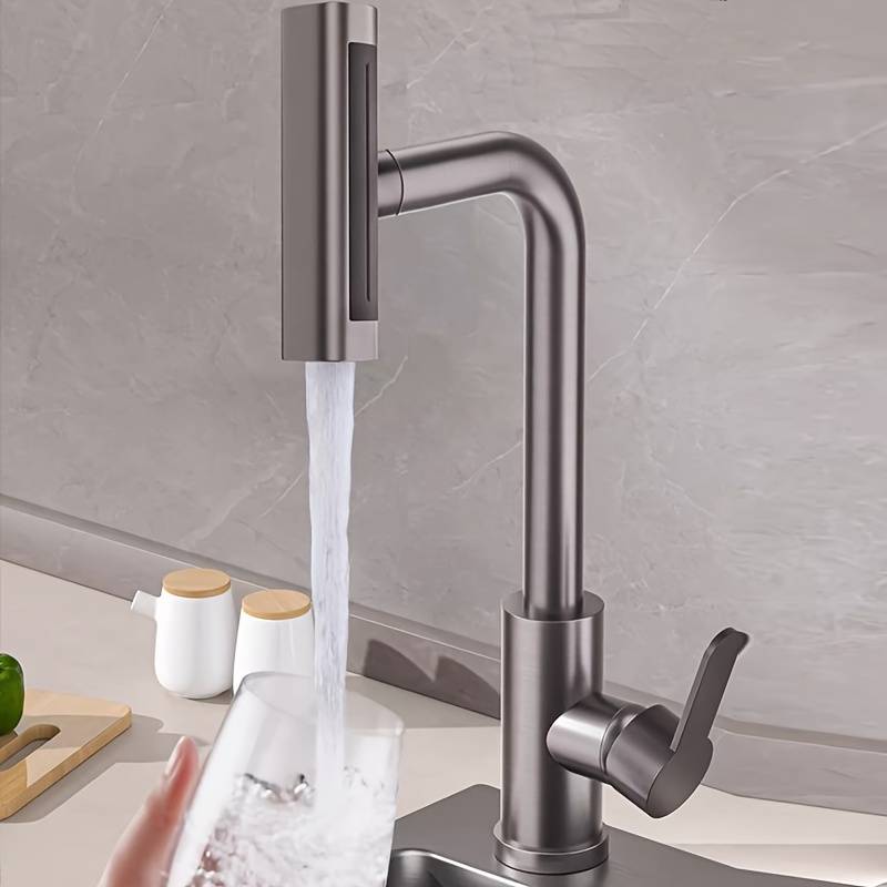 1pc Commercial Not Four Modes Of Outlet Kitchen Faucet With Sprayer Plus 60CM Inlet Pipe Rotary Sp