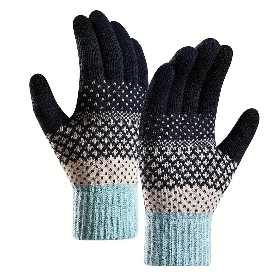 1 Pair Black Warm Gloves