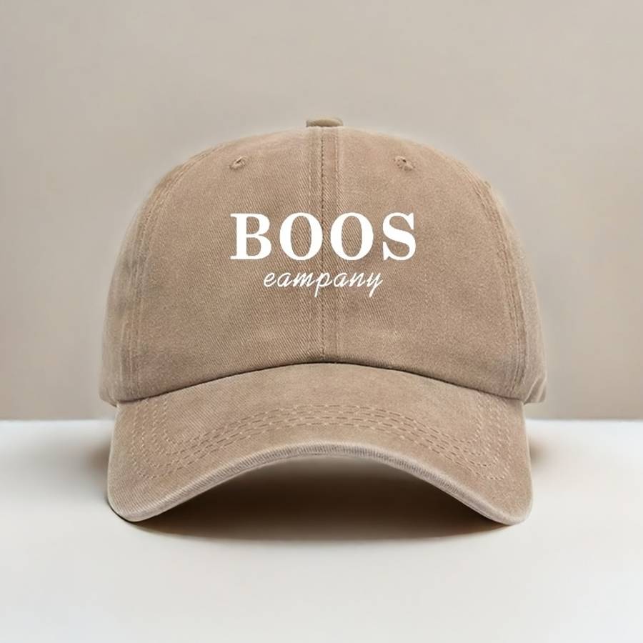 Unisex Washable Baseball Cap with Adjustable Strap BOOS Company Printed Blue Denim Design