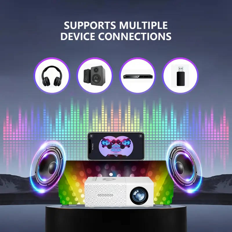Portable Mini Projector with LED Light