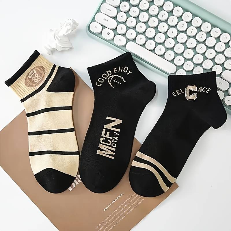 5 Pairs Of Mixed Colors One Size High Elastic Socks