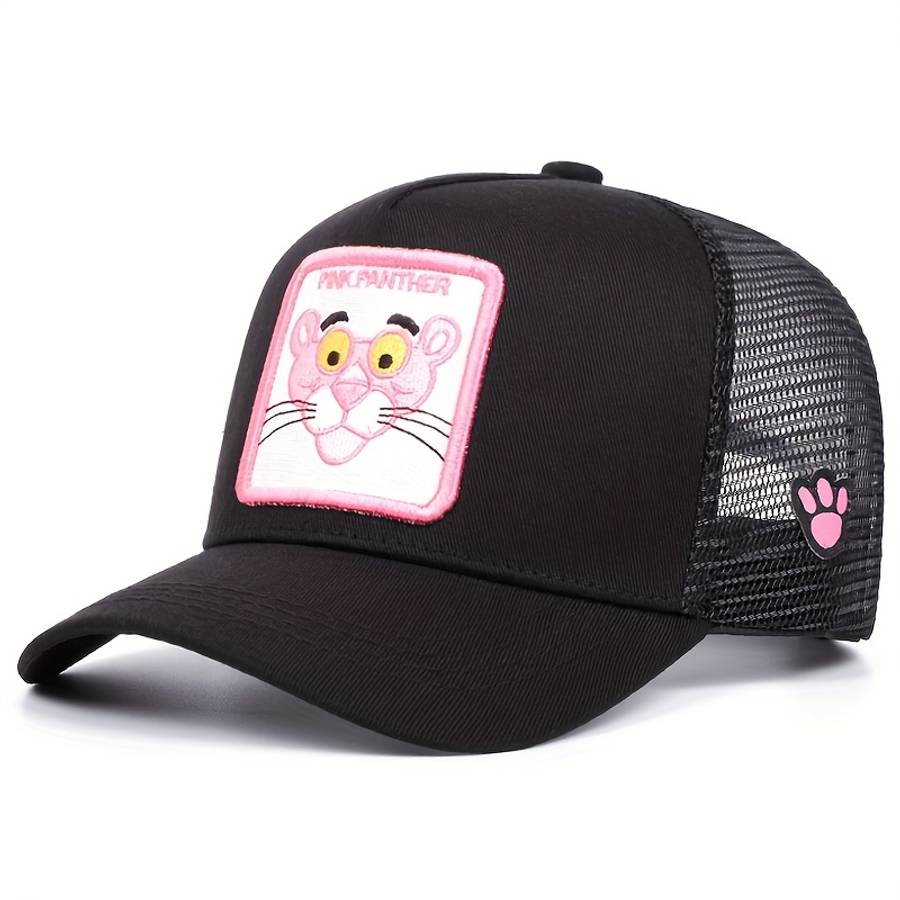 Pink Panther Embroidered Baseball Cap Unisex Lightweight Mesh Trucker Hat