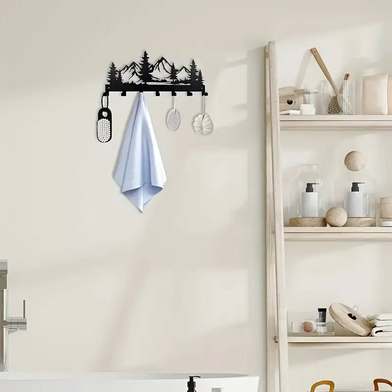 1pc Charming Metal Forest Key Hook Easy Install Wall Mount for Towels Hats Purses Stylish Entrance B