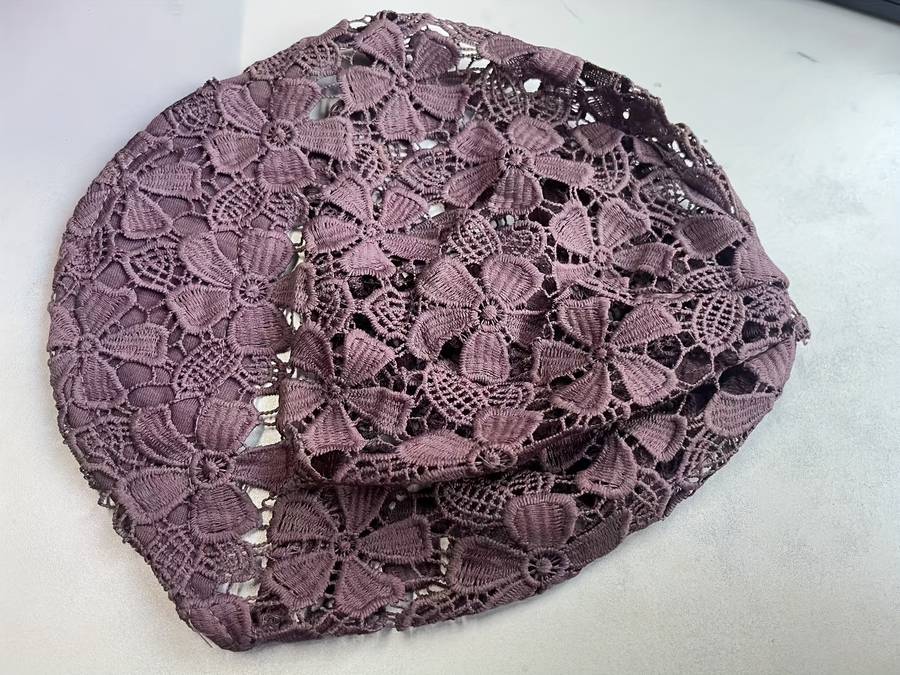 1pc Women's Lightweight Lace Beanie Soft Brimmed Hat with Intricate Floral Patterns Perfect for