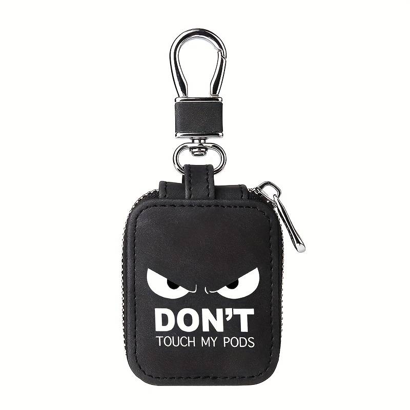 1pc Fun Hands Off My Pods Text Earbud Carrying Case Small Size Compatible with AirPods Made of