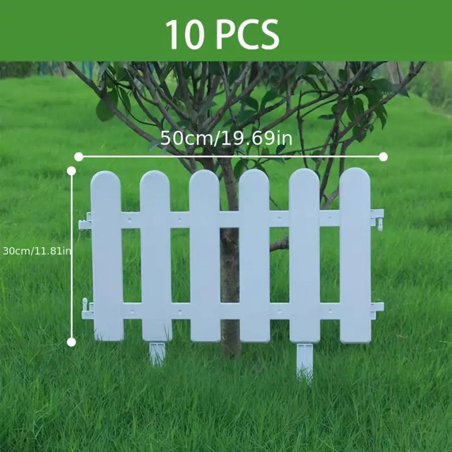 10 White Plastic Fence Panels