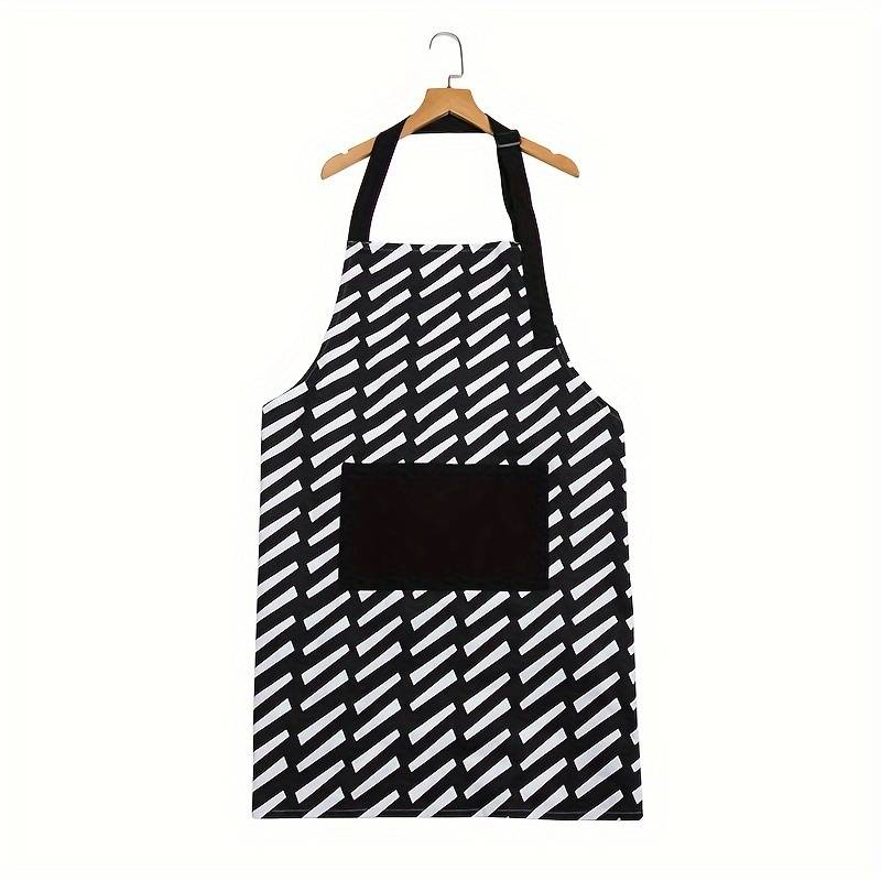 1pc Nordic-Inspired Cotton Knit Kitchen Apron with Large Front Pocket Sleeveless Cooking Apron fo