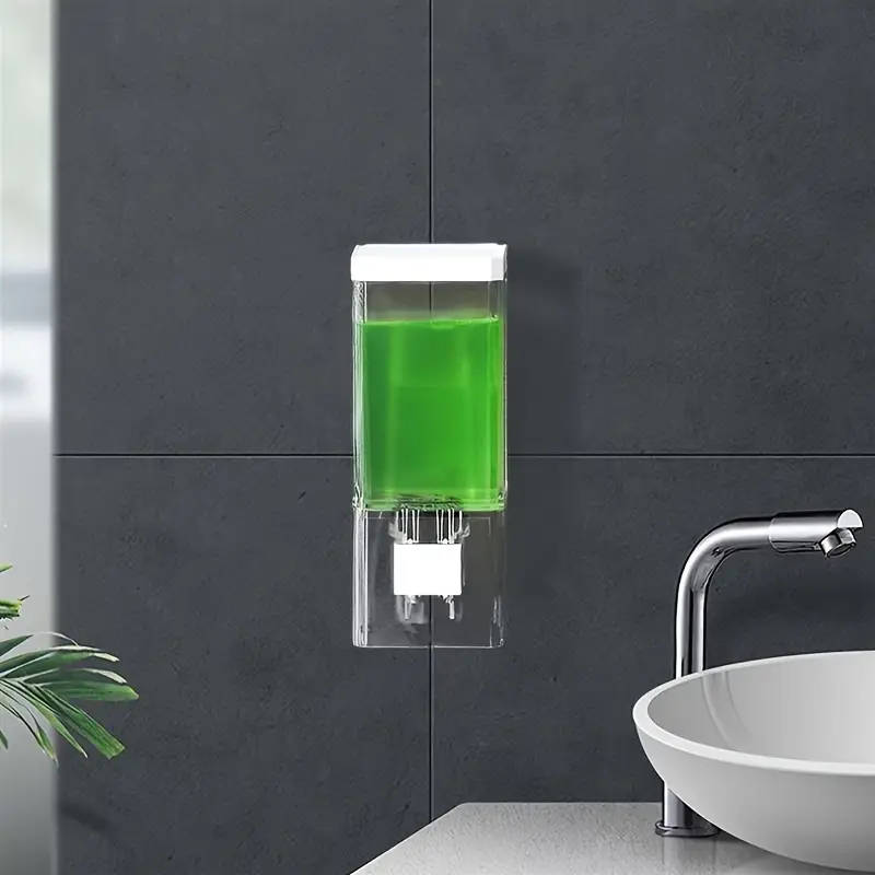 1pc Easy-Install Wall-Mounted Soap Dispenser BPA-Free Single-Head Hand Soap Machine for Bathroom Hot