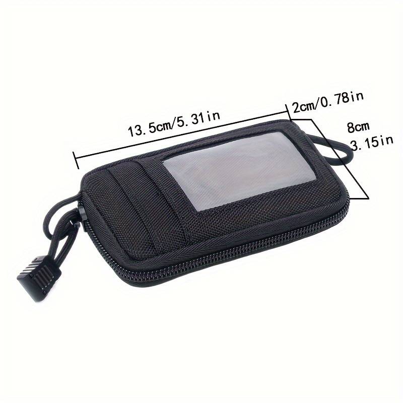 1pc Sporty Oxford Mini Waist Pouch with Clear Window Multi-Functional Coin Purse Card Holder 1 P