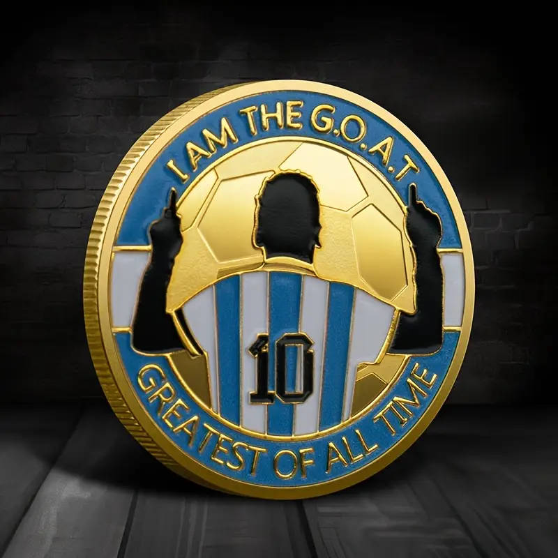 I AM THE GOAT Soccer Commemorative Coin 40MM Wide