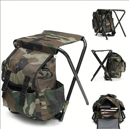 1pc Camping Stool with Bag Foldable Portable Lightweight and Stable Christmas Gift Color Sent Random