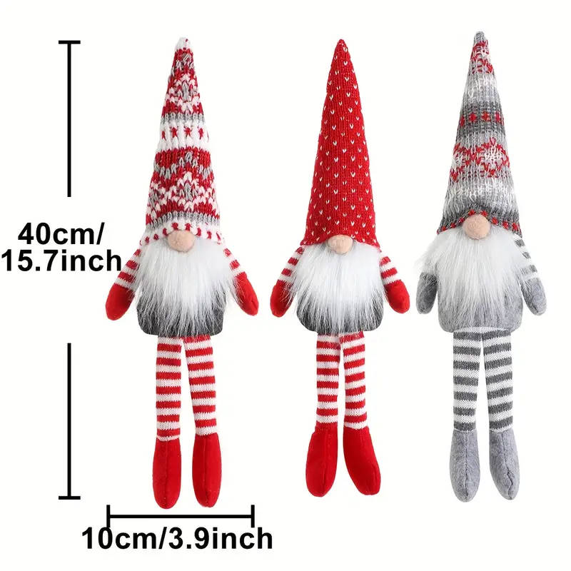 3-Piece Festive Christmas Gnome Dolls