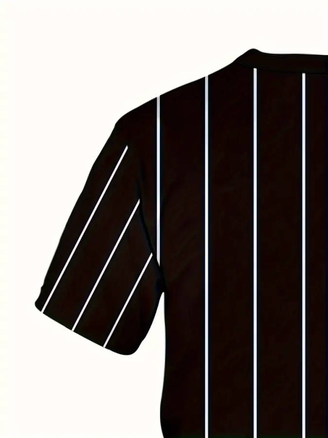 Men's Two-Piece Set, Round Neck Short Sleeve T-Shirt and Drawstring Shorts