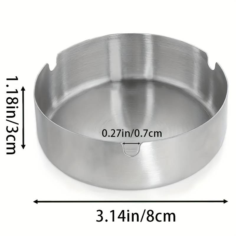 4pcs Elegant Gold-Tone Round Metal Ashtrays Durable Drop-Resistant Easy-Clean Design for Ho