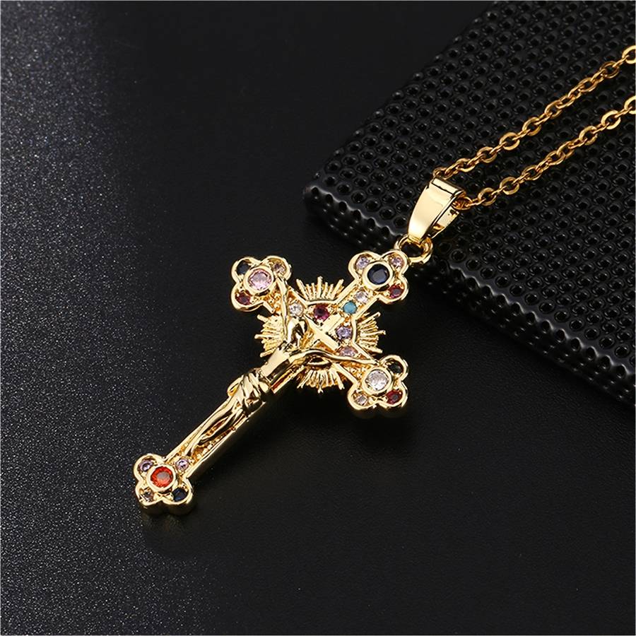 1 Piece Golden Jesus Theme Pendant