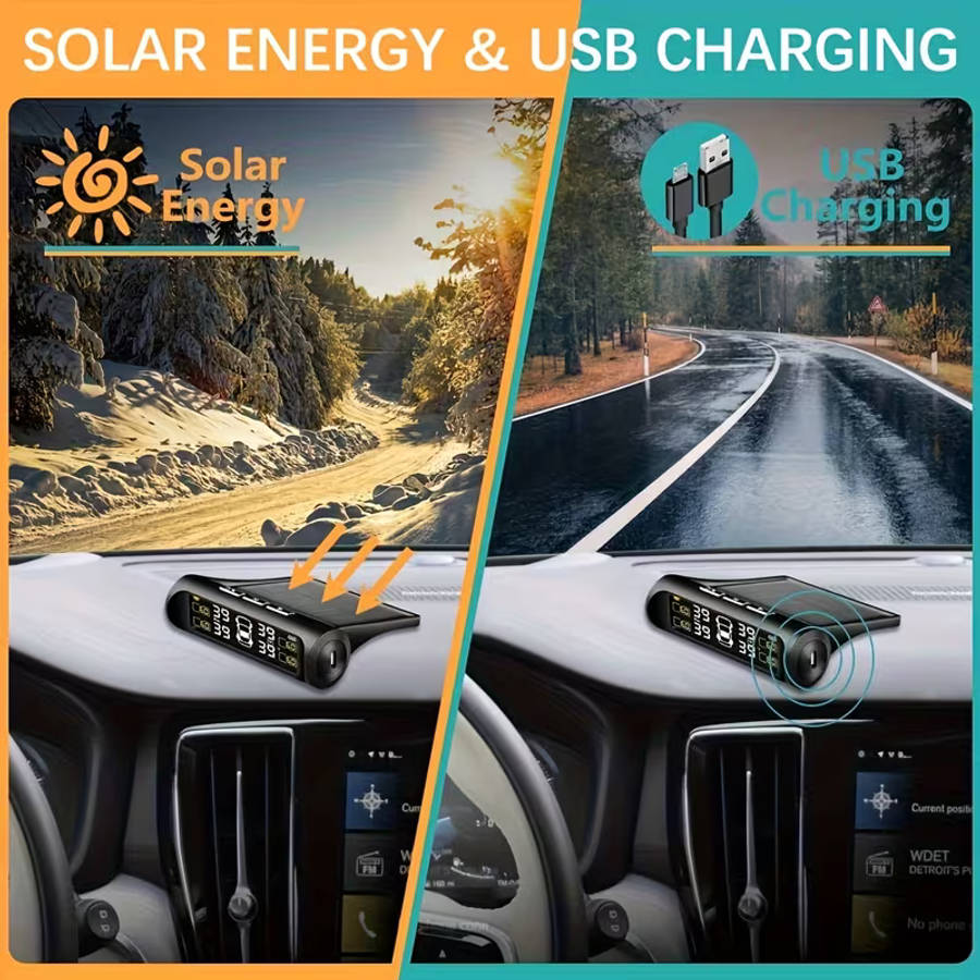 Solar Wireless Tire Pressure Monitoring System TPMS