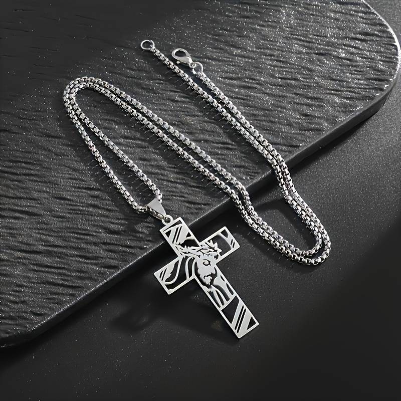 1 Piece Silvery Add Goldenx2 Jesus Theme Pendant