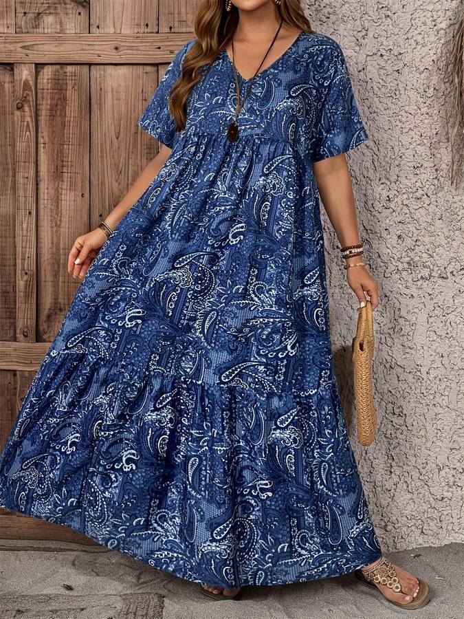 Women S Dress Color Blue Size 5Xl