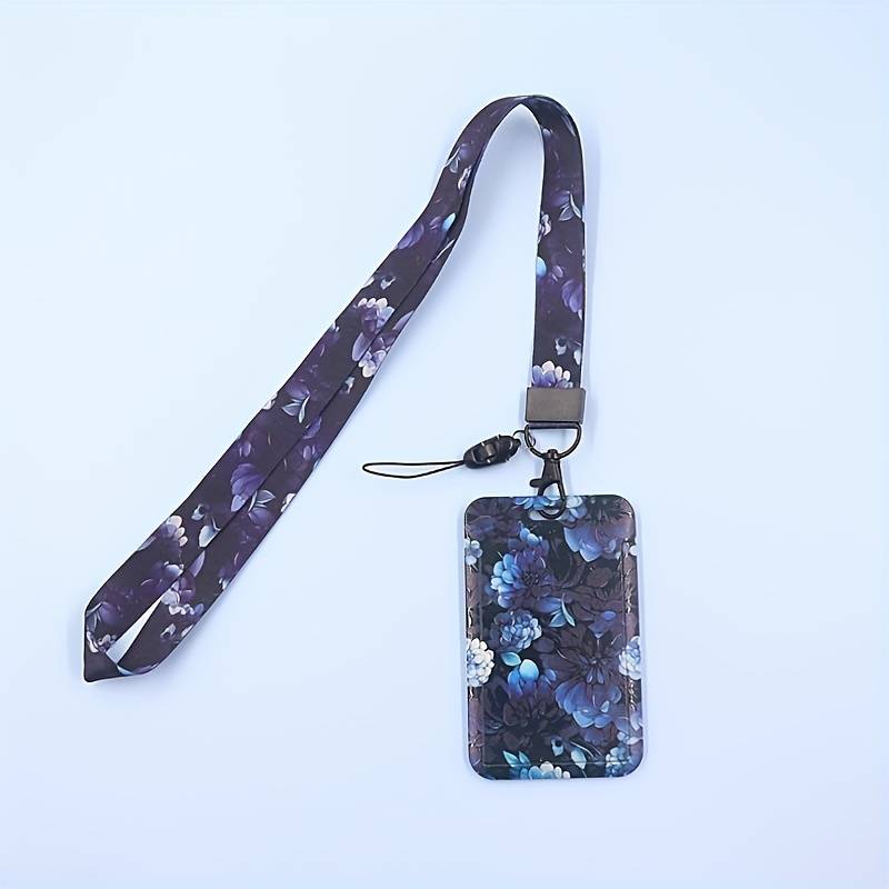 1pc Floral Patterned ID Card Holder