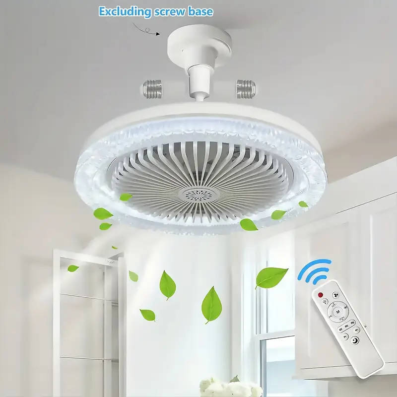 2-in-1 Multifunctional Ceiling Fan with Light, LED Fan Light, 25.4 cm Diameter, Color Matching