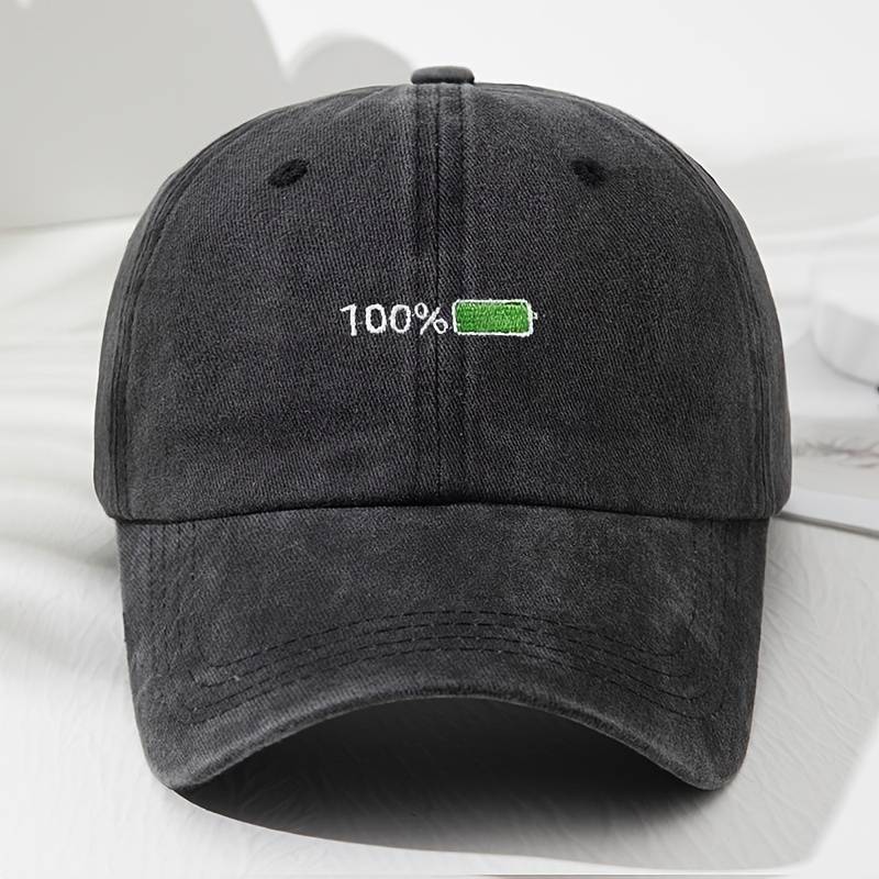 Vintage-Style 100% Battery Embroidered Baseball Cap Adjustable Lightweight Polyester Dad Hat
