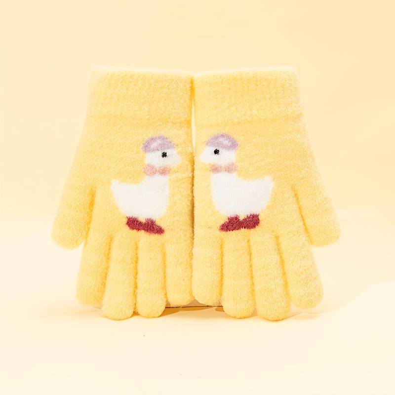 1 Pair Purple 6 To 12 Years Old Warm Gloves