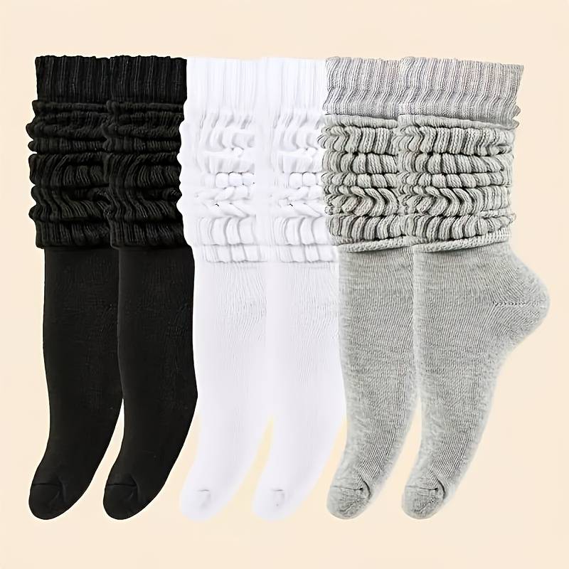 1 Pair Random Color Solid Color One Size High Elastic Socks