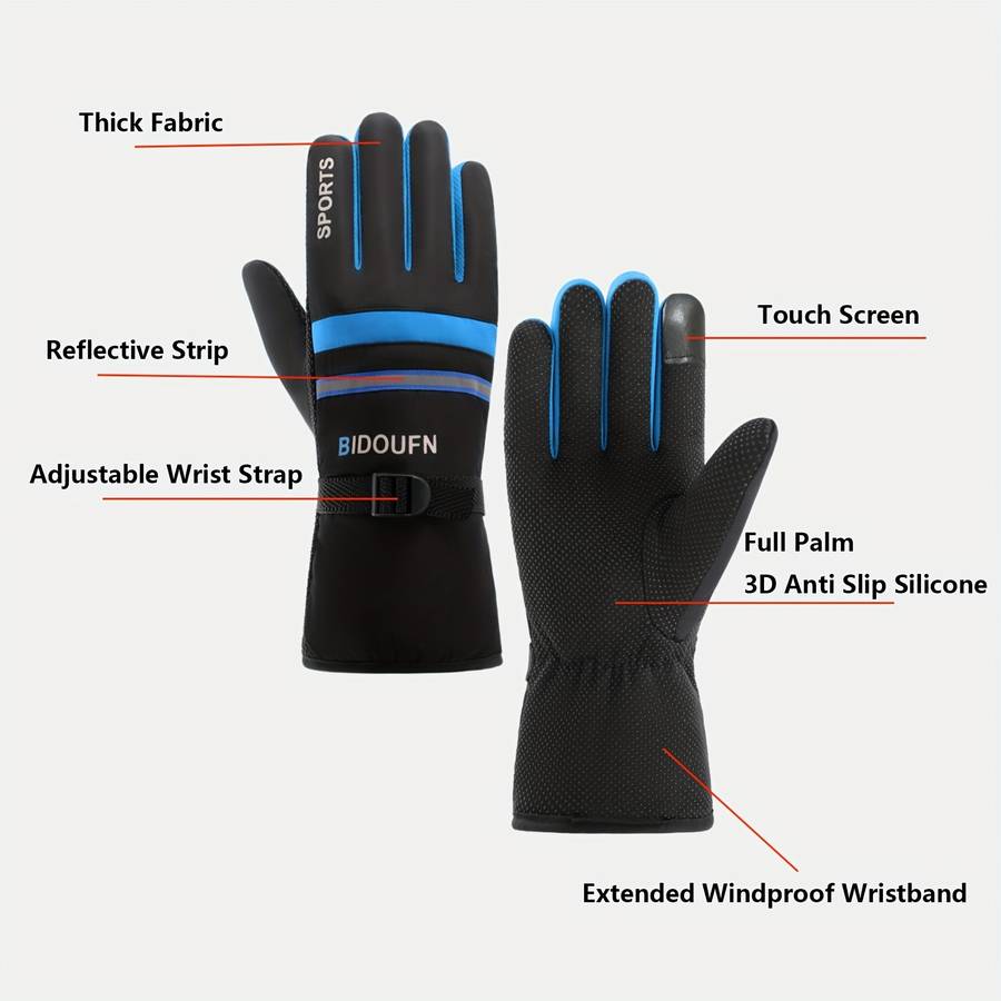 1 Pair Orange Warm Gloves