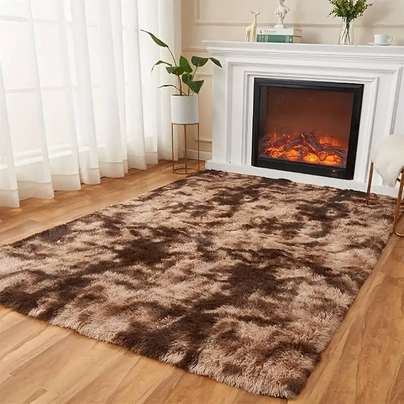 1Pc 80x120cm EmbroideRed Coffee Color Floor Mat
