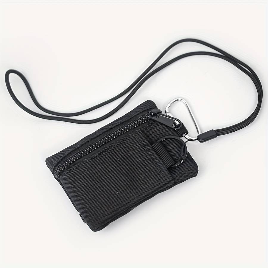 1pc Mini Coin Purse Key Pouch Casual Style Nylon Zipper Sports Storage Bag Polyester Material Sm