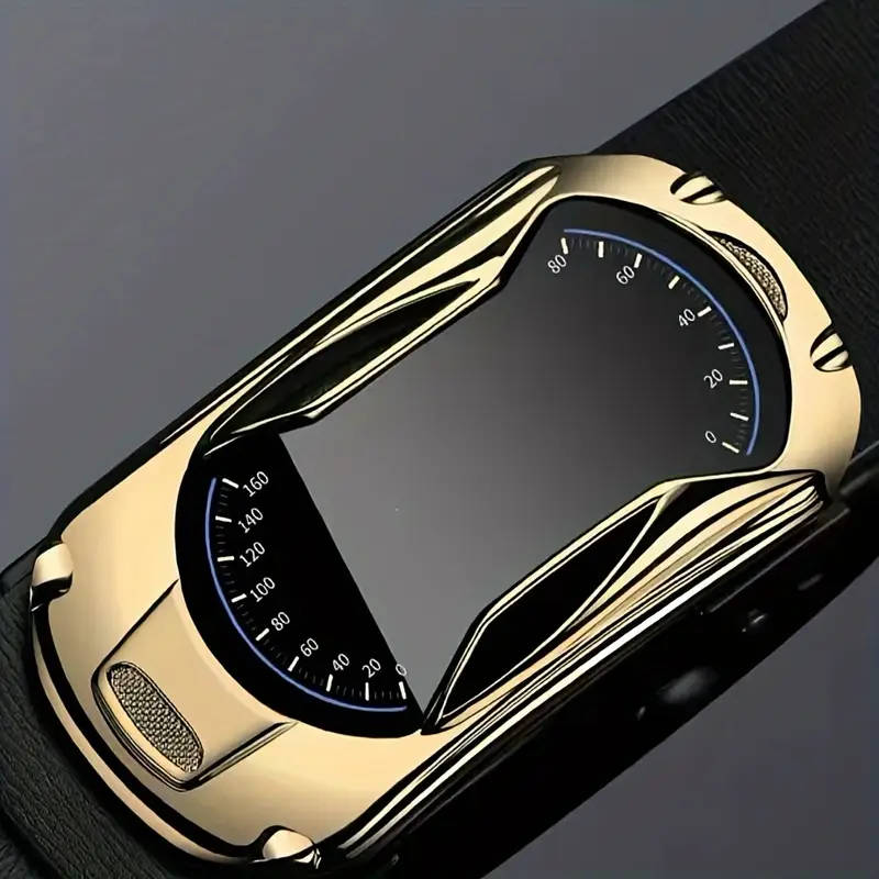 Men's New Style Automatic Buckle Genuine Leather Belt