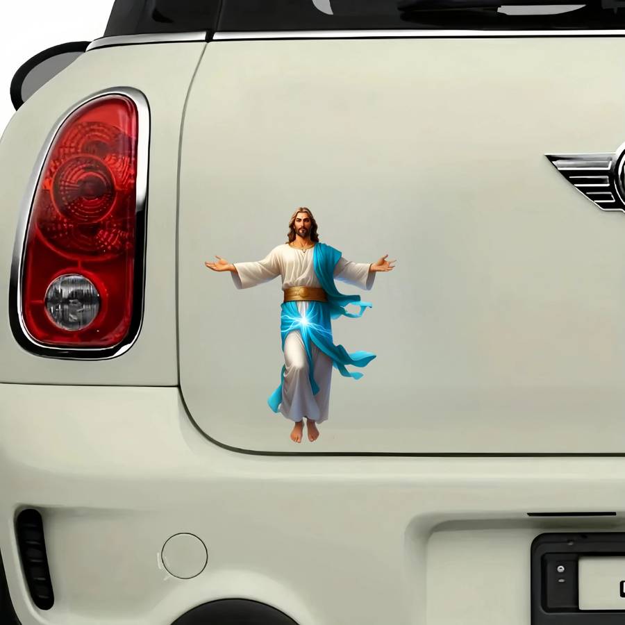 1pc   13.97cmx11.43cm Jesus Christian Themed Stickers