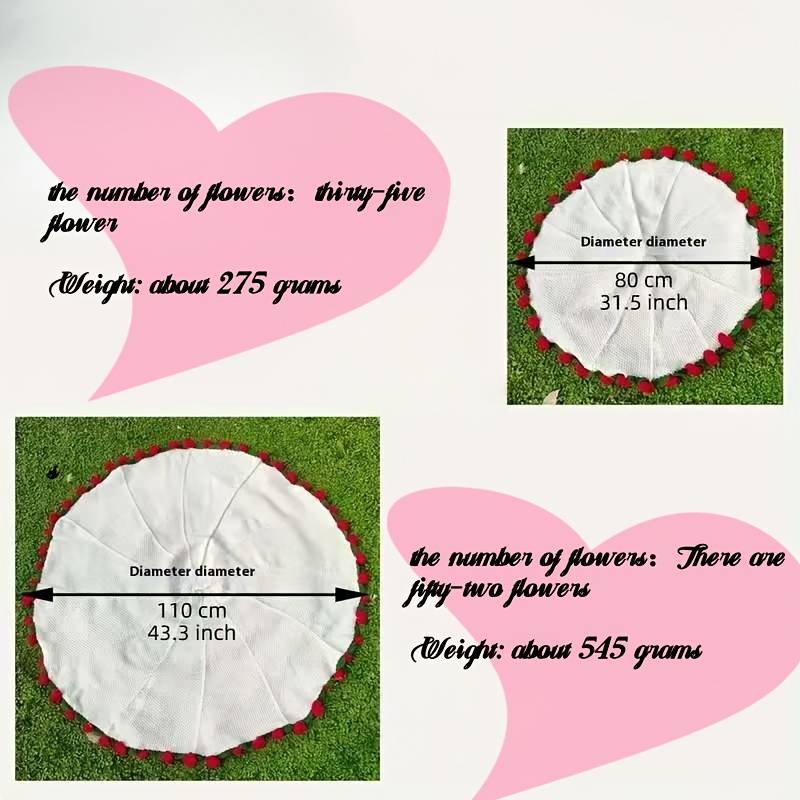 1ps Blanket Size Rose Bouquet Blanket  110Cm  52 Roses