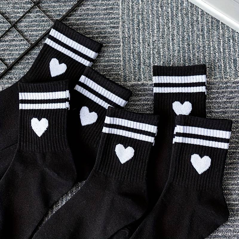 6 Pairs Black One Size High Elastic Socks