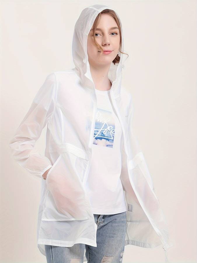 Raincoat White Size Asian S