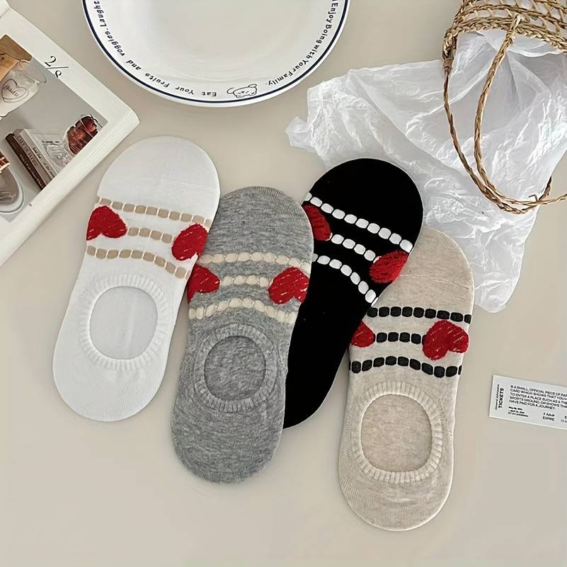 4 Pairs Mixed Colors Of Eyes One Size High Elastic Socks