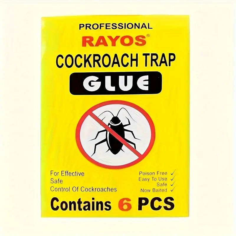 6pcs Sticky Cockroach Traps No Batteries Needed Safe Effective Pest Control for Indoors Outdoors Non