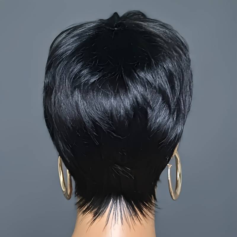 1Pc Black 15.24cm Fashion Design Wig