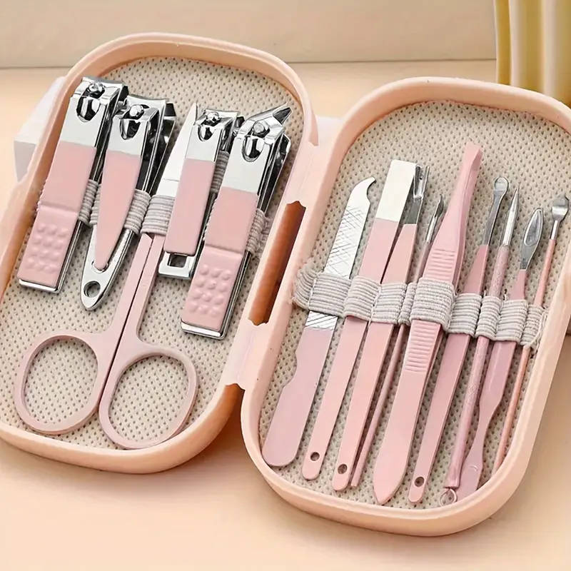 14pcs Stainless Steel Manicure and Pedicure Set Nail Clippers Grooming Tools with Portable Case Alco