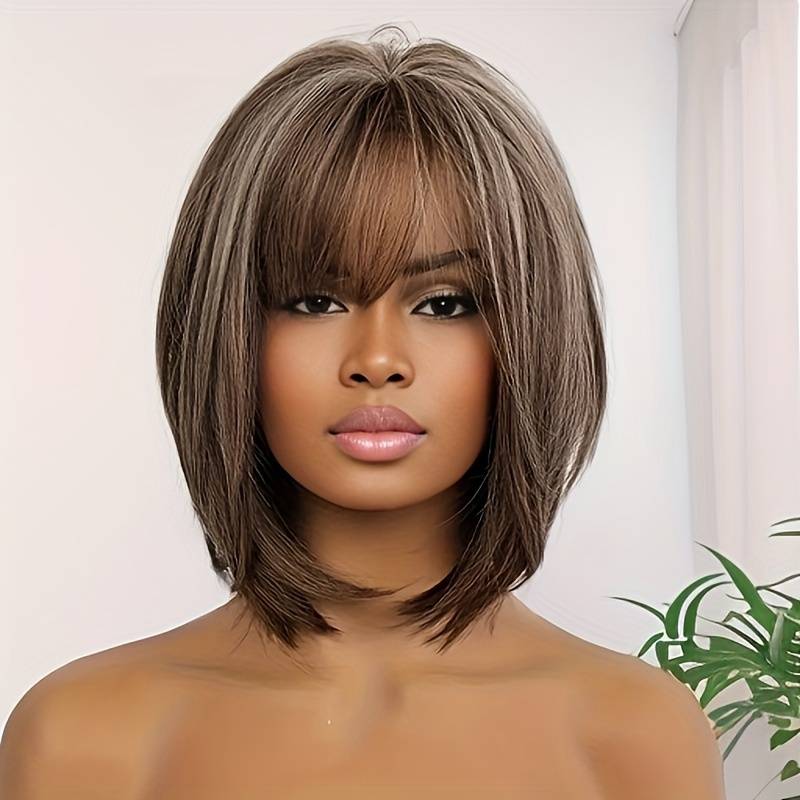 1Pc Mixed Brown 35.56cm Fashion Design Wig